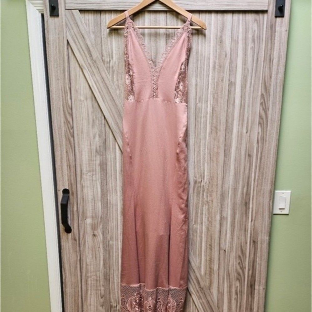 Free People Flutter Sillky Barbie Pink Maxi Dress - Picture 2 of 10